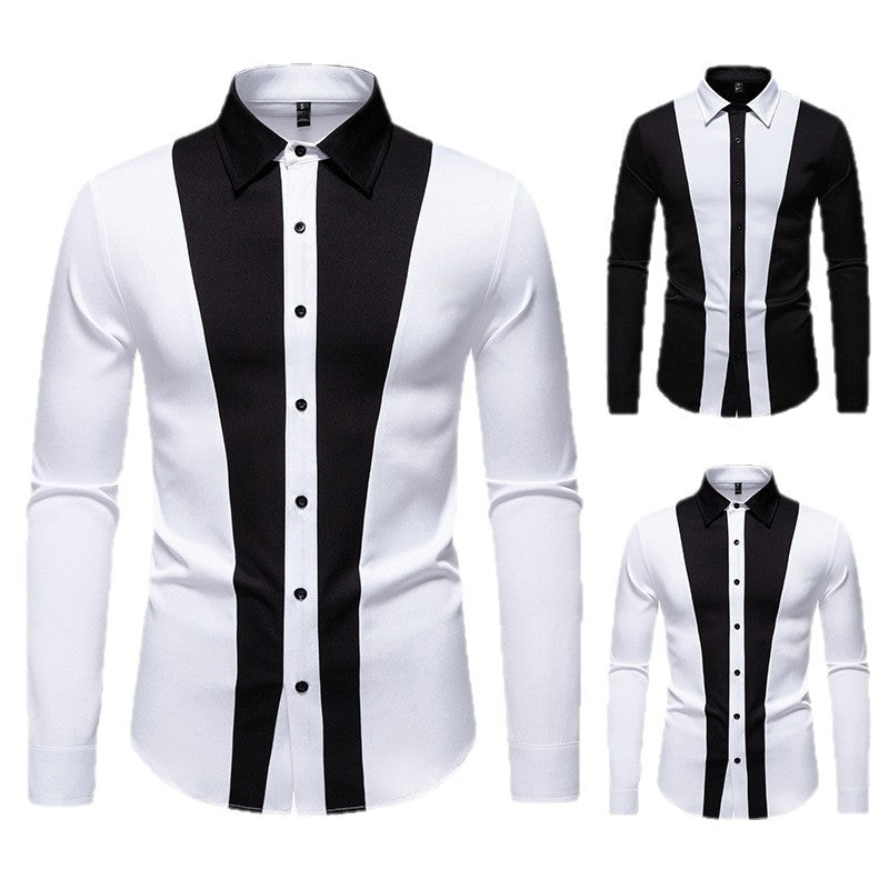 Men's Elegant Shirt with Colored Contrast Inserts Lune London