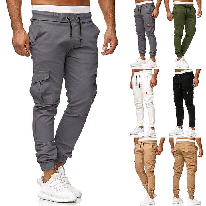 Men's cargo jogger pants with elastic waist and practical pockets Lune London