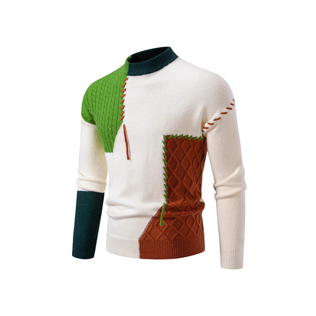 Lune London | Men's sweater with creative pattern and high collar