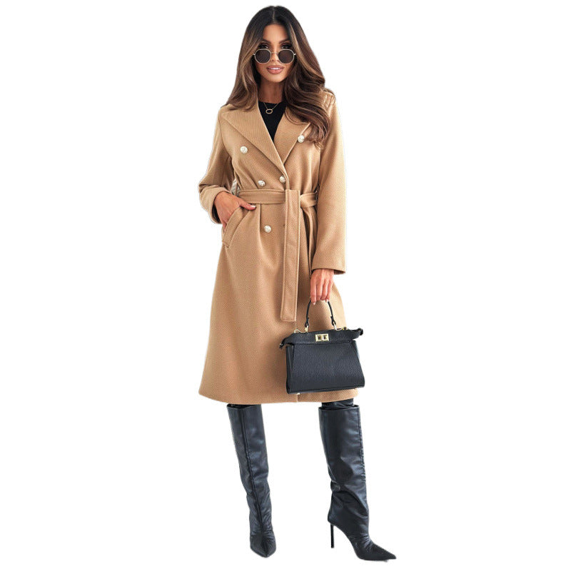 Ladies Double-button Belt Overlay Lune London