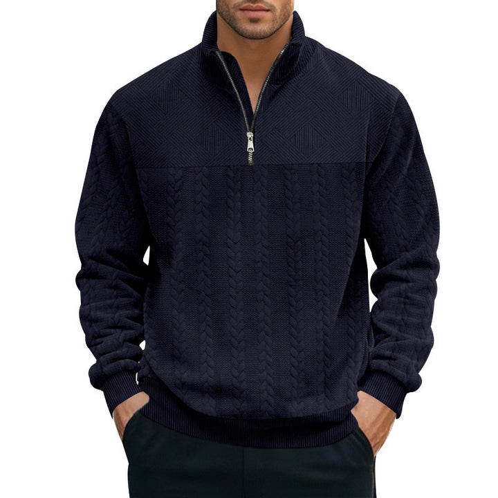 Structured sweater for men with half-zip Lune London
