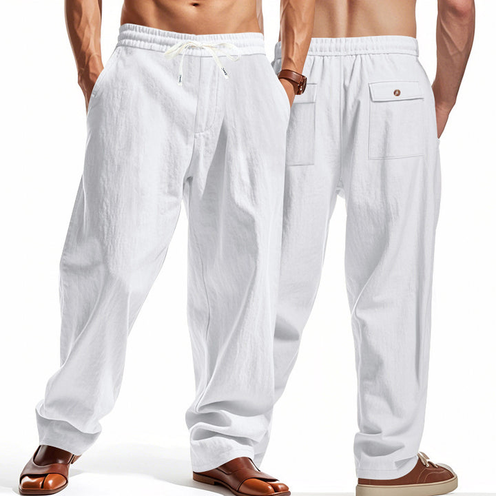 Light casual pants for men with elastic waistband and side pockets Lune London