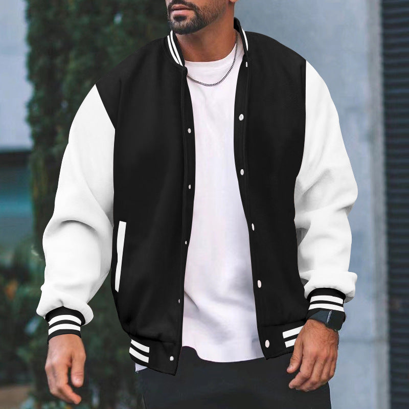 Men's college jacket with contrasting sleeves and classic cuffs Chic and style