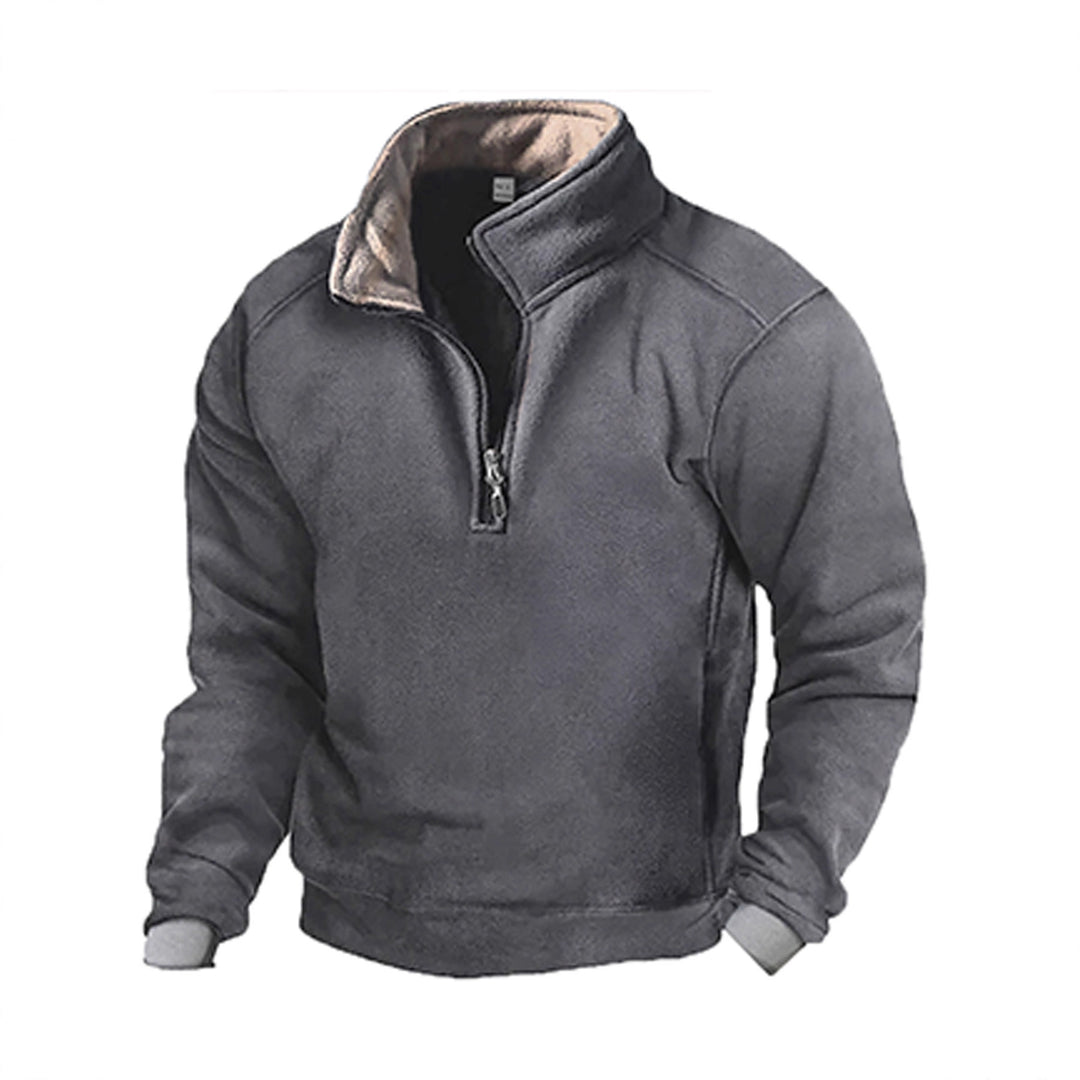 Men's Fleece Sweatshirt with Chic High Collar and Style