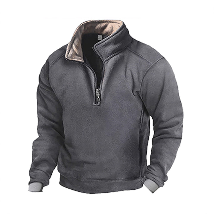 Men's Fleece Sweatshirt with Chic High Collar and Style