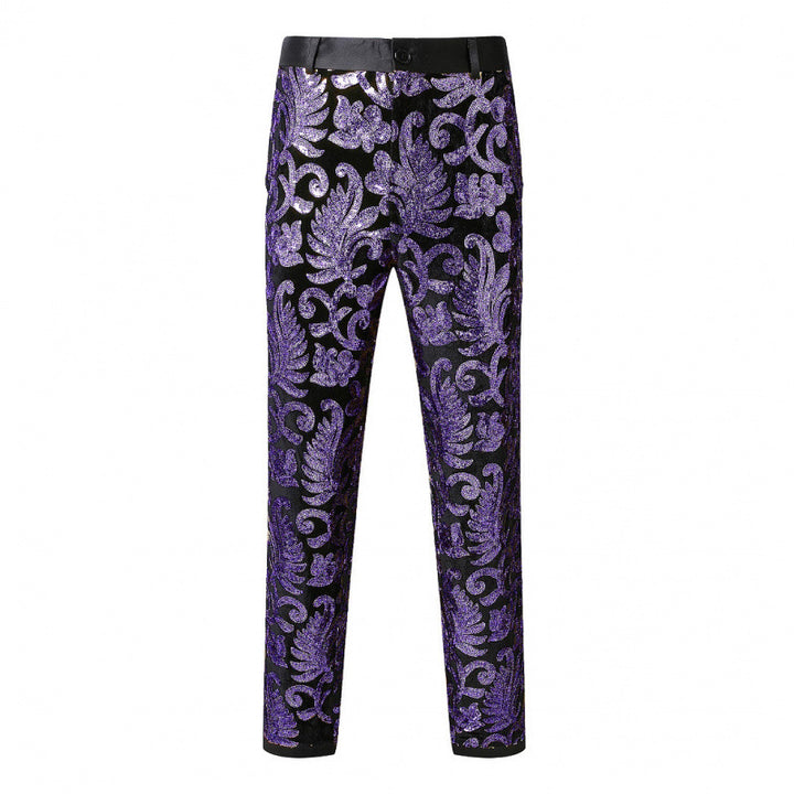 Elegant sequin pants for men with floral design Lune London