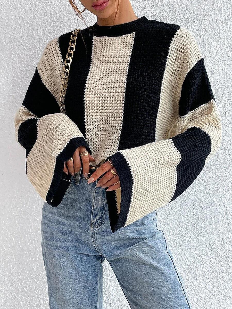 Pull tricoté pour femmes avec coupe oversized et design respirant Chic & Stil
