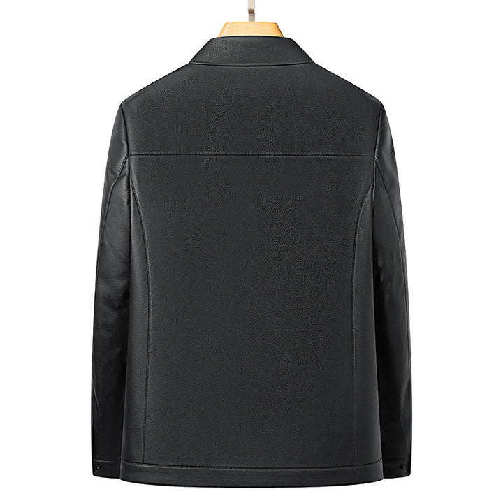 Casual leather jacket for men with practical chest pockets Lune London