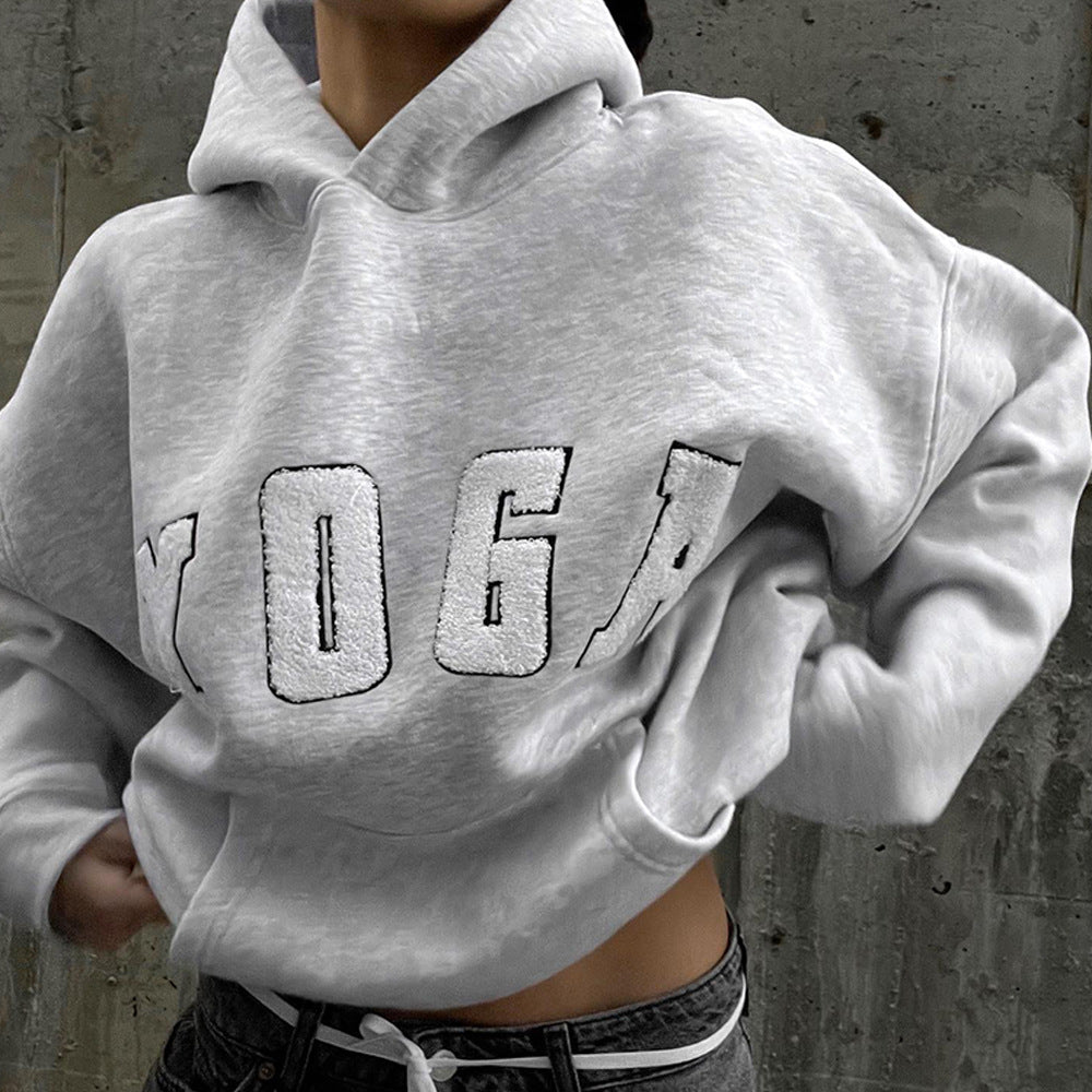 Ladies Athletic Sweatshirt with Creative YOGA Print Lune London