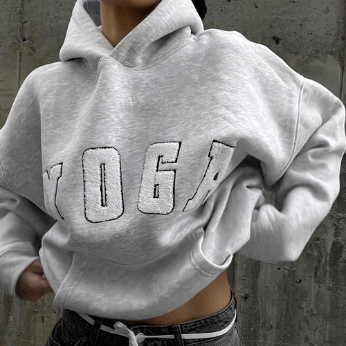 Ladies Athletic Sweatshirt with Creative YOGA Print Lune London
