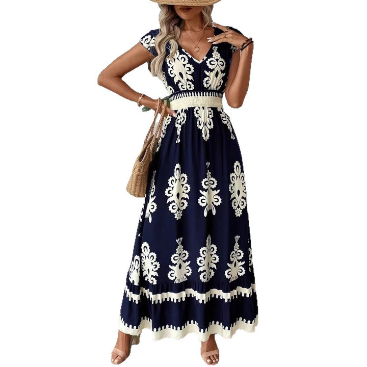 Bohemian Floral Maxi Dress for Women with Chic Smocked Waist and Style