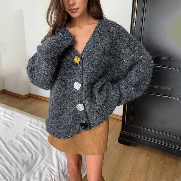 Cardigan for women with eye-catching button details and soft material Lune London