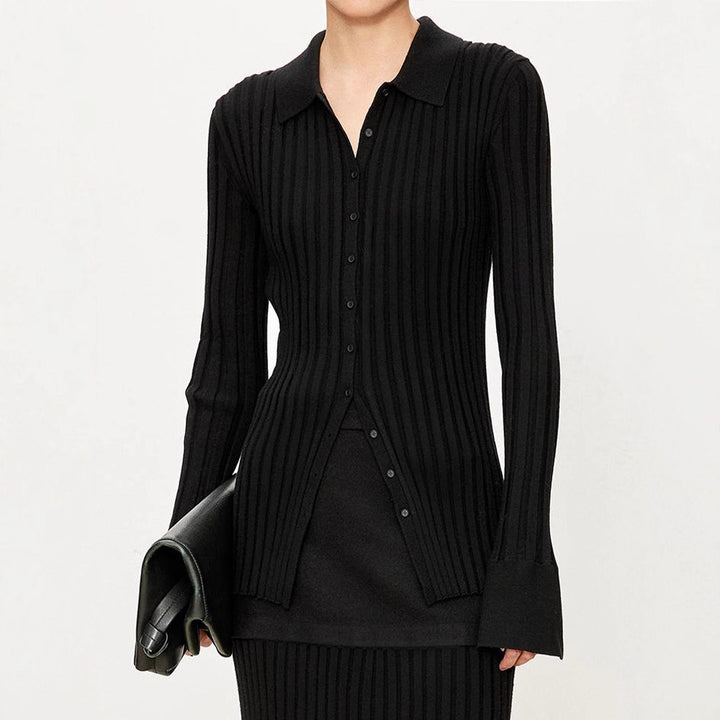 Chemises en tricot côtelé pour femmes avec une coupe ajustée Chic & Stil