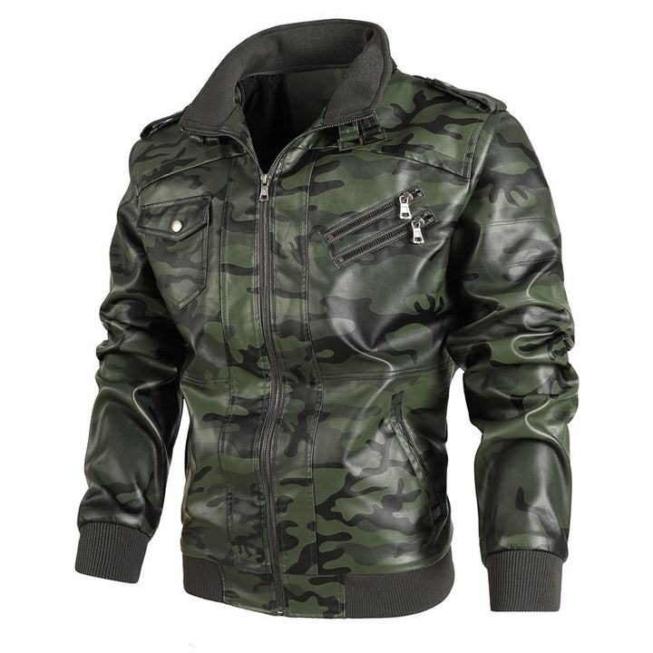 Modern camouflaged leather jacket for men Lune London
