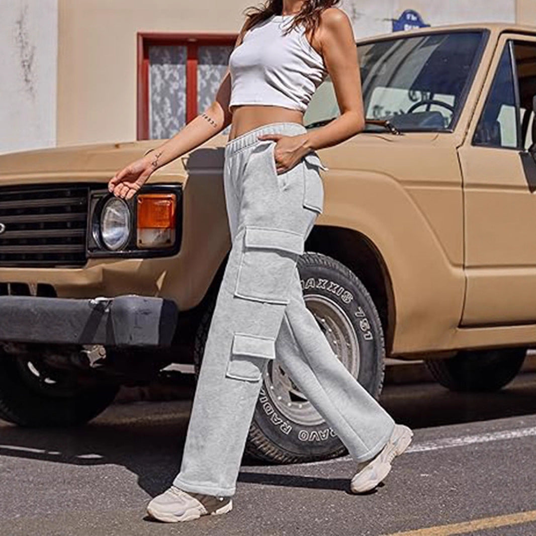 Cargo jogger pants for women with side pockets Lune London