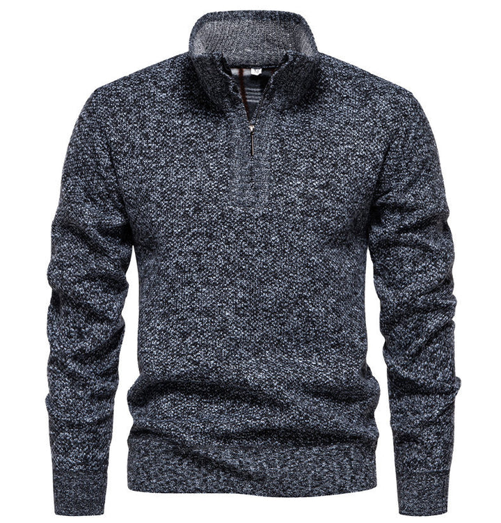 Pull-over zippé pour hommes avec design structuré Lune London
