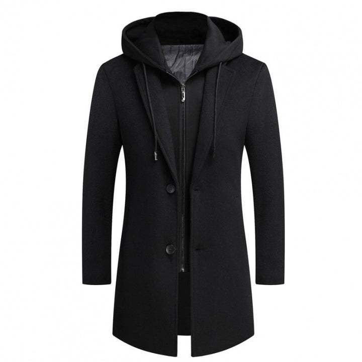 Fashionable long women's coat with removable hood and trendy interior lining Lune London