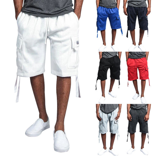 Men's cargo shorts with multiple practical pockets and an elastic waistband Lune London