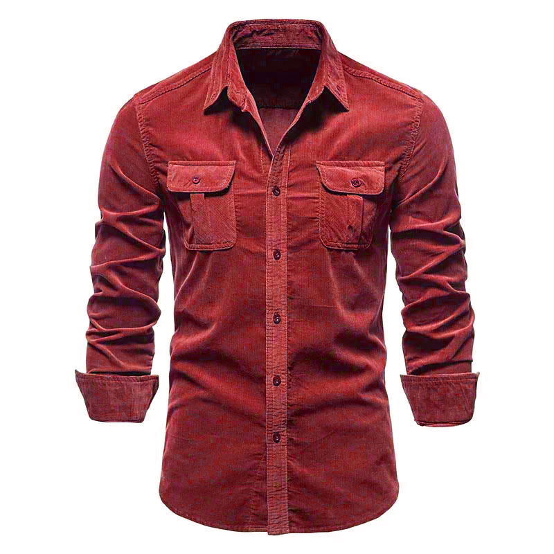 Men's long sleeve shirt with practical chest pockets and trendy slim fit Lune London