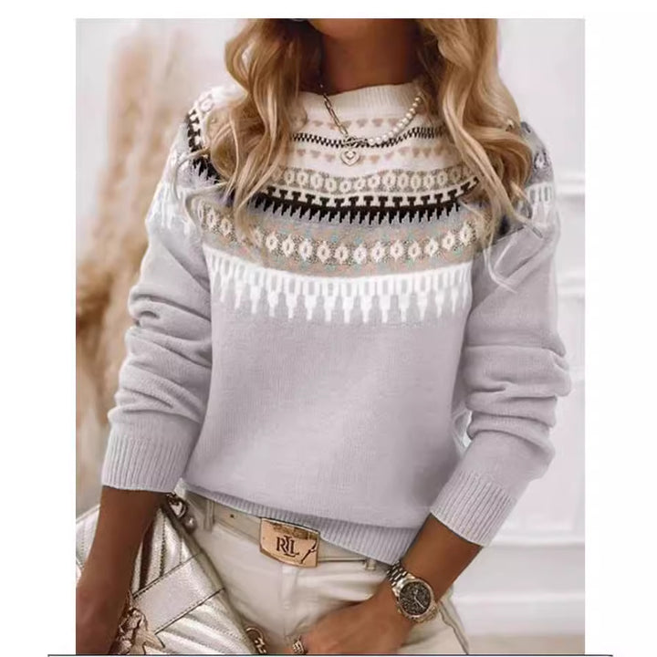 Pull féminin en design tricot scandinave avec motif ludique Chic & Stil