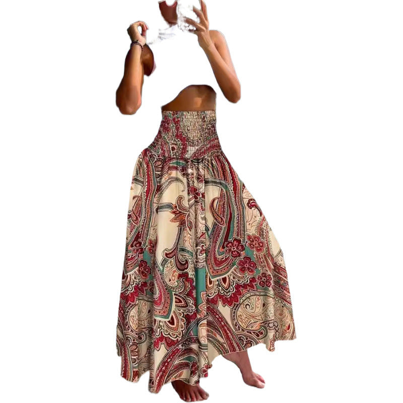 Lune London High Waist Bohemian Maxi Skirt for Women