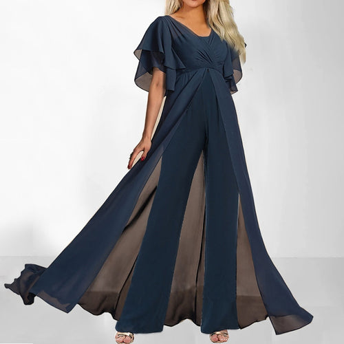 Lune London fluid chiffon evening jumpsuit for women