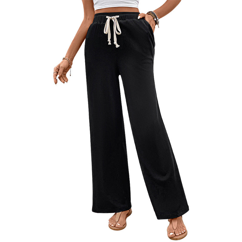 Pantalons Palazzo pour femmes avec taille élastique et poches latérales Chic & Stil
