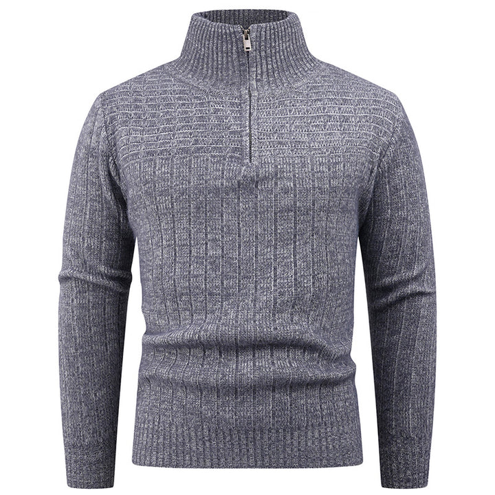Men's turtleneck sweater with a high-quality rib structure and a modern zipper Lune London