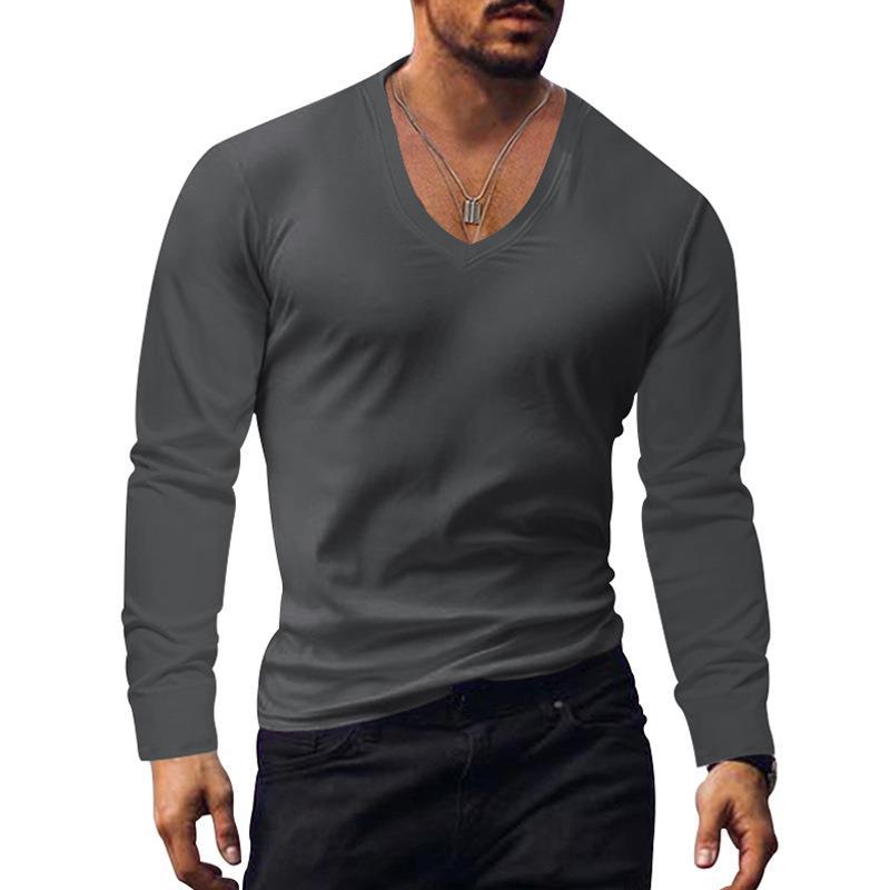 Men's long-sleeved V-neck T-shirt Lune London