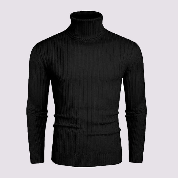 Elegant men's ribbed fine knit turtleneck sweater Lune London