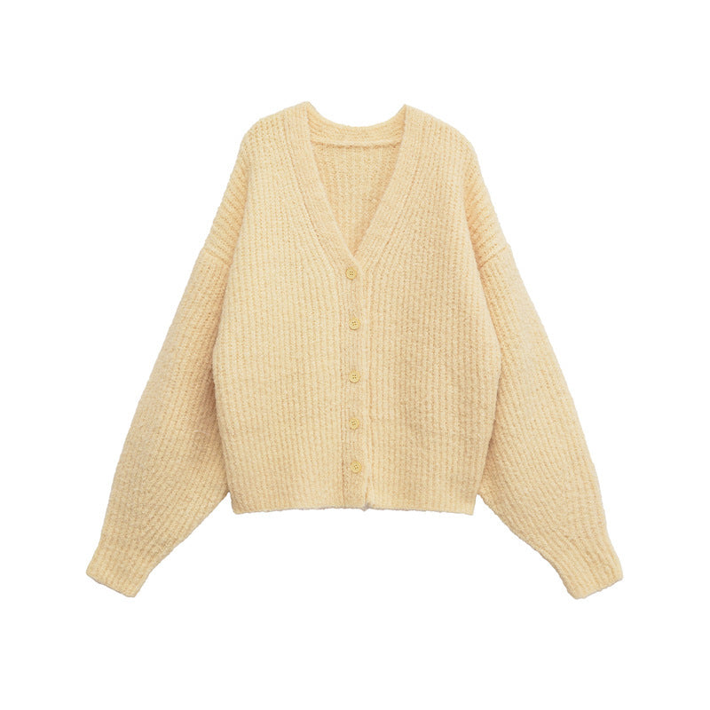 Women's cozy cardigan with V-neck and button closure Lune London