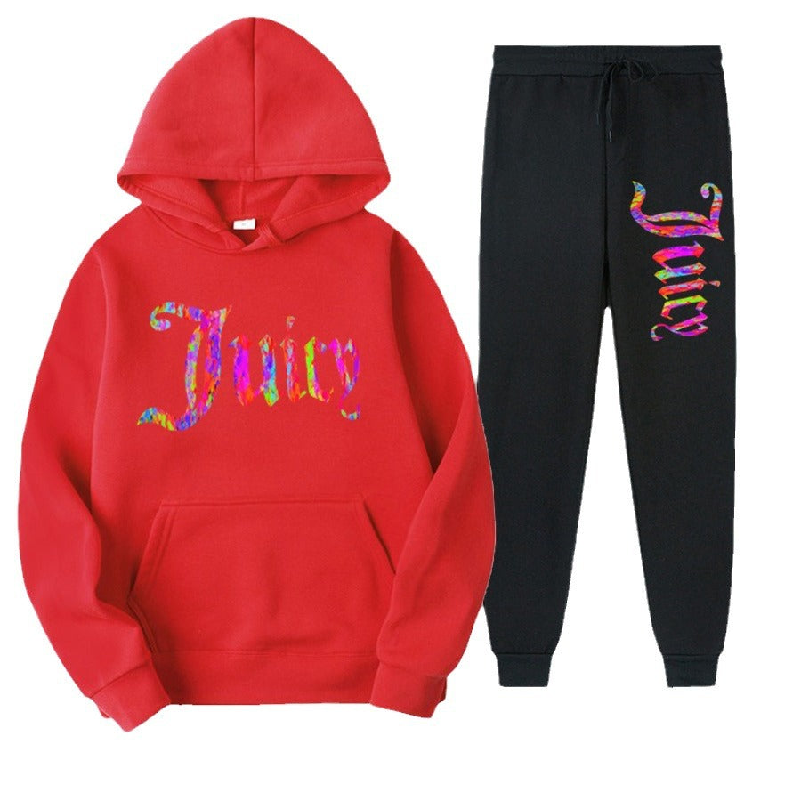 Women's sporty hoodie set and jogger pants with unique graphic print Lune London