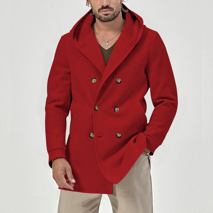 Trendy coat for men with hood and double-breasted Lune London