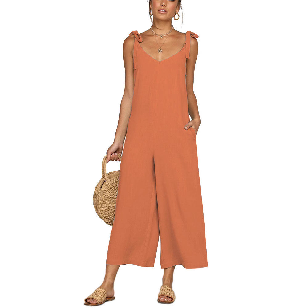 Ladies Elegant Jumpsuit with adjustable straps and practical side pockets Lune London