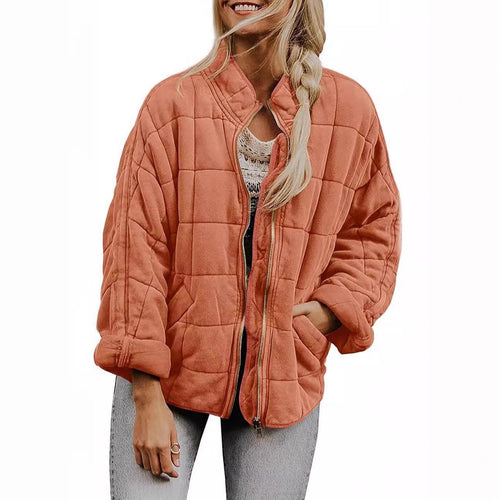 Quilted jacket for women with high collar and practical pocket Lune London