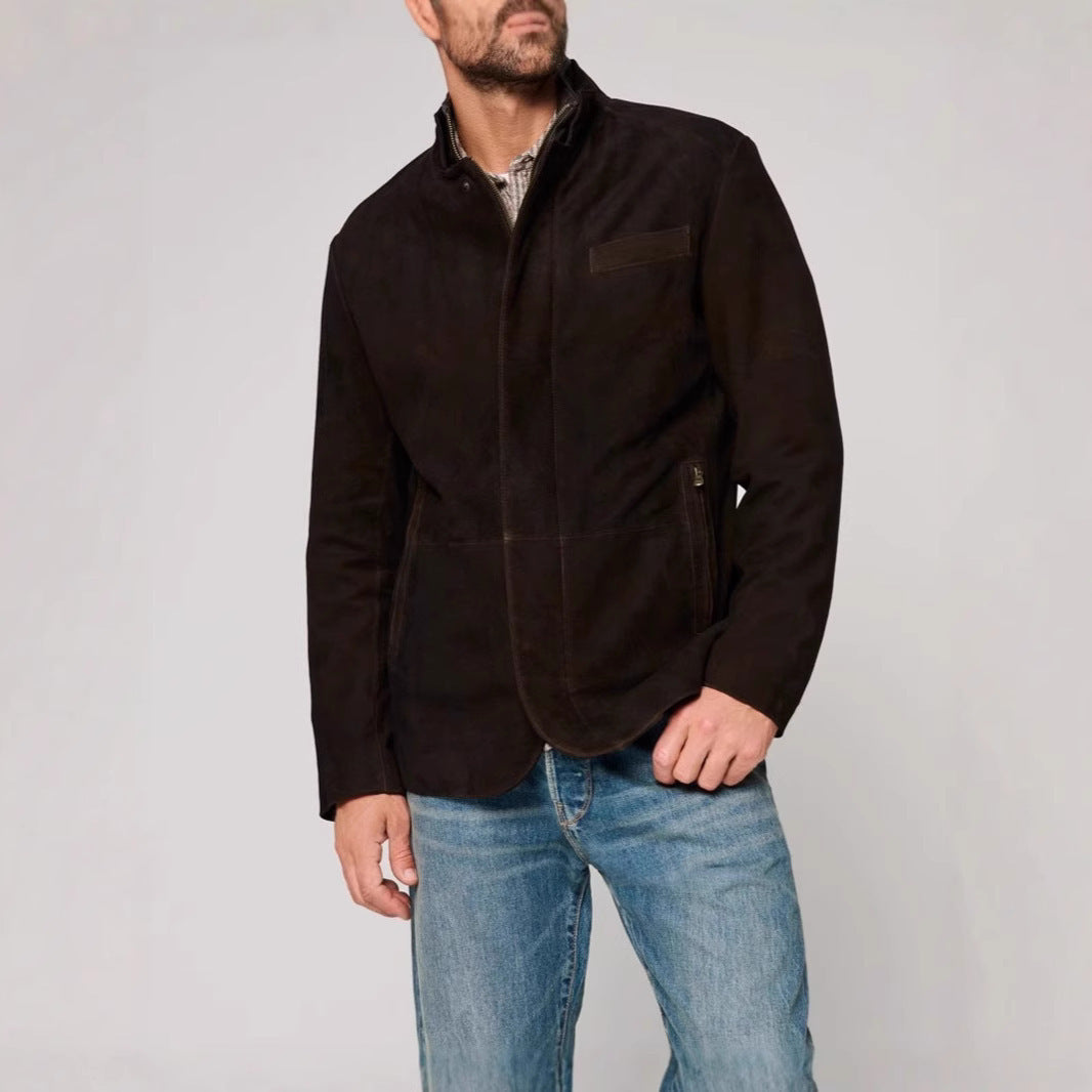 Men's suede jacket with modern cut and practical pockets Lune London