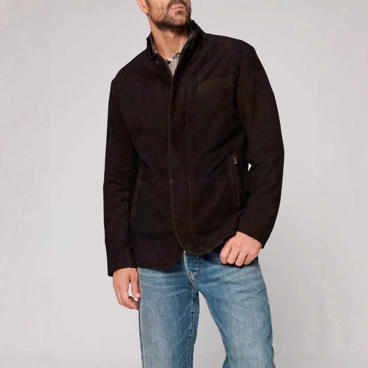 Men's suede jacket with modern cut and practical pockets Lune London