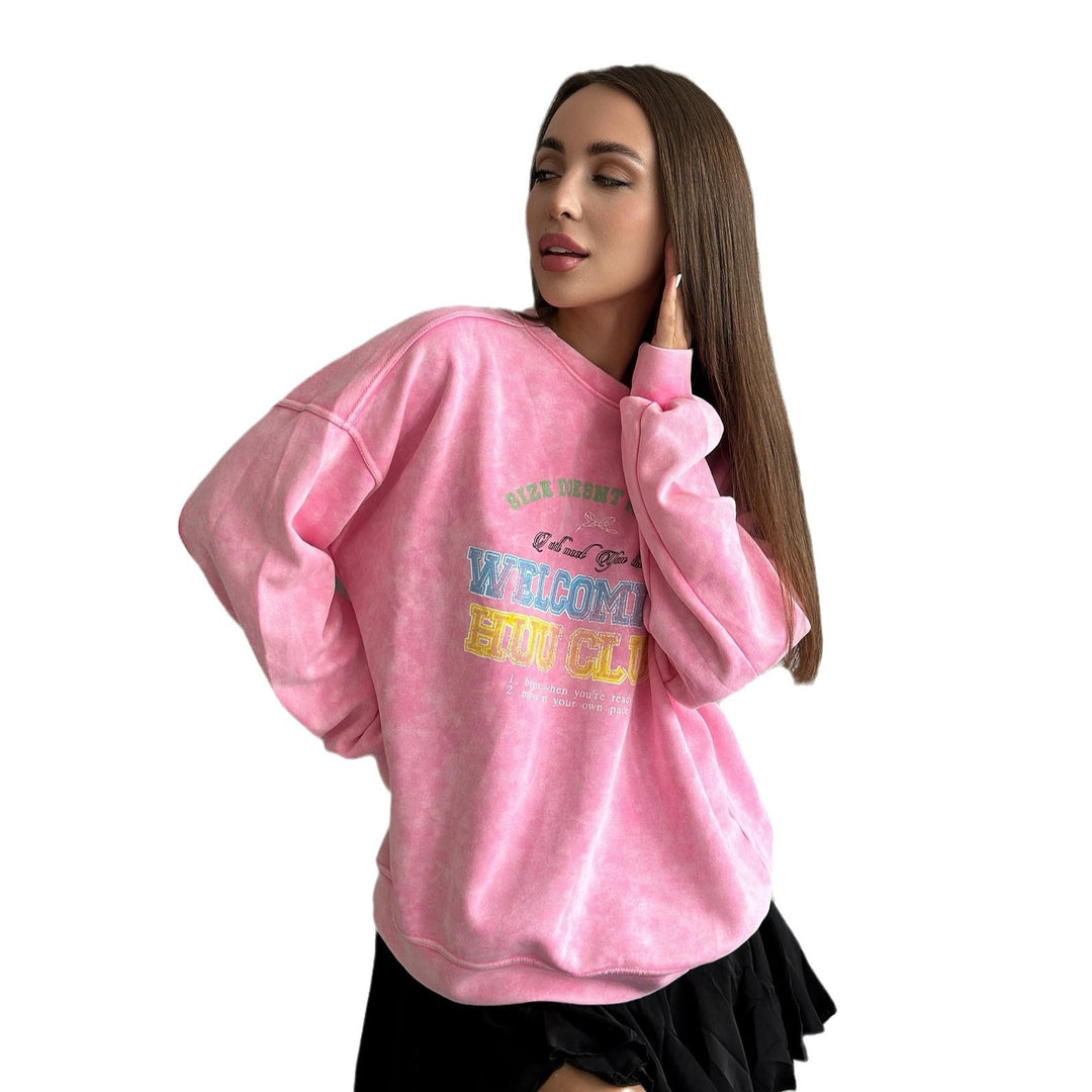 Casual women's sweatshirt with creative inscription Lune London