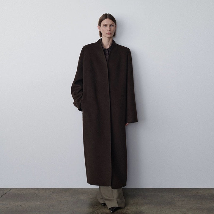 Manteau trench oversize pour femmes en mélange de laine de haute qualité Chic & Stil