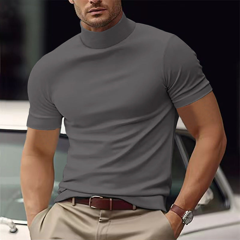 Men's Short Sleeve Turtleneck T-Shirt Lune London