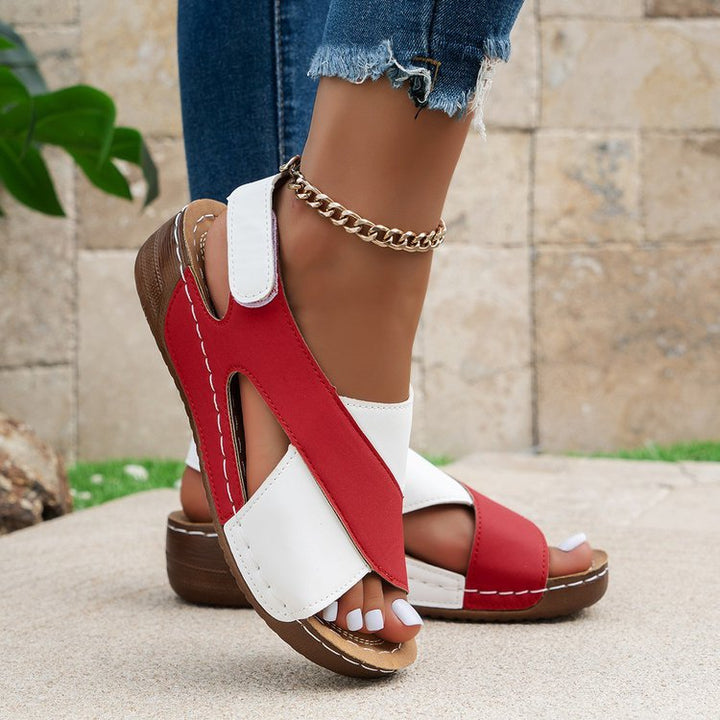 Elegant ladies sandals with decorative crossover straps and comfortable sole Lune London