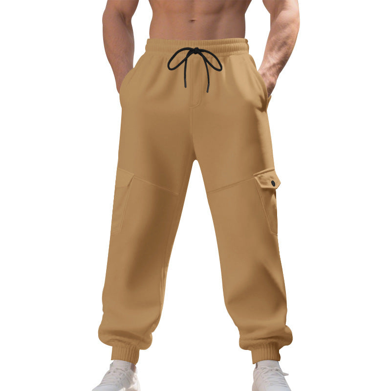 Men's cargo jogger pants with functional pockets and elastic waistband Lune London