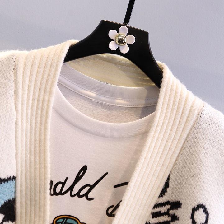 Ladies Large knitted cardigan with playful pattern Lune London