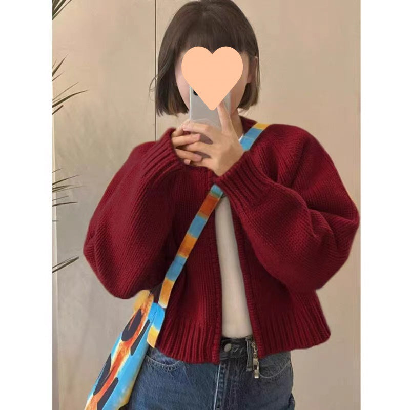 Casual knit jacket for women with a loose fit and ribbing Lune London