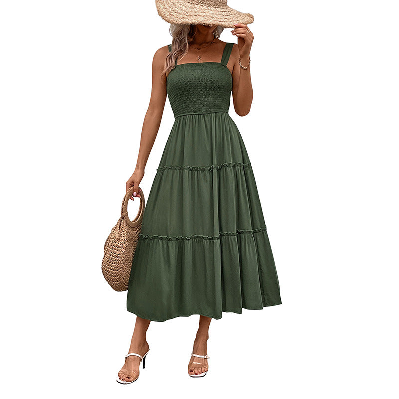Women’s tiered dress with gathered top Lune London
