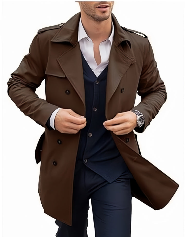 Lightweight trench coat for men with a modern design and stylish stand-up collar Lune London