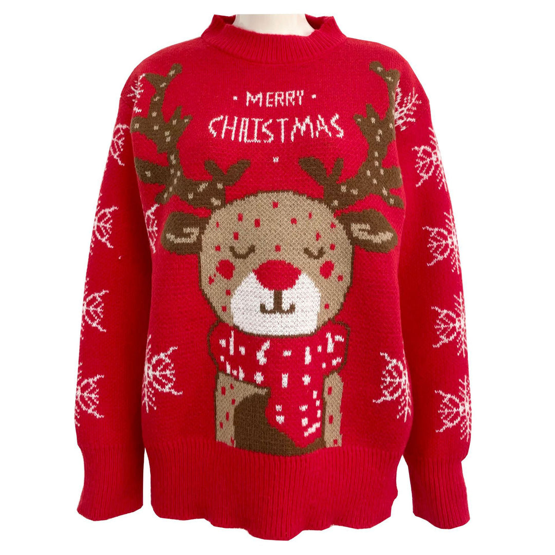 Festive sweater for women with reindeer pattern Lune London