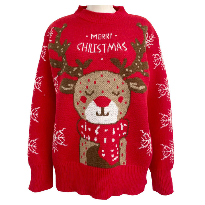 Festive sweater for women with reindeer pattern Lune London