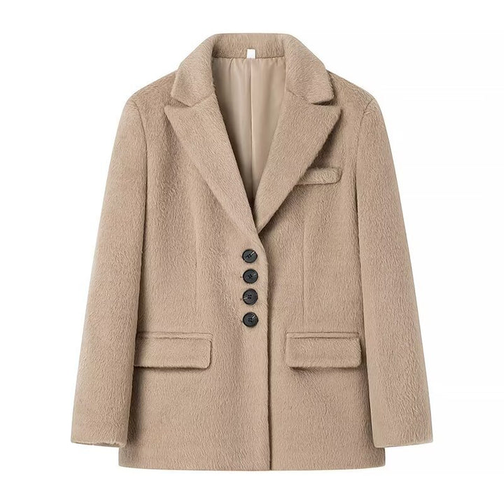 Women’s elegant wool blazer with soft fleece finish Lune London