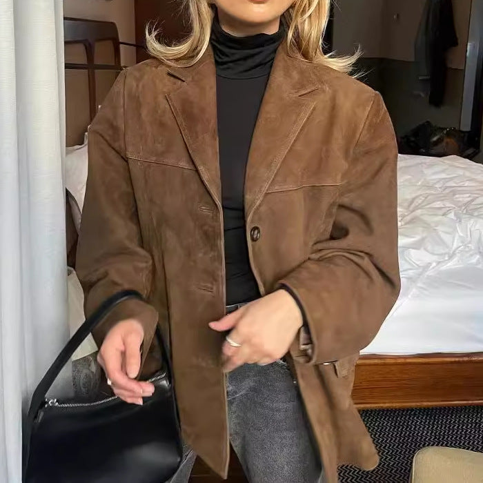 Womens Oversized Wool Blazer with Structured Sleeves Lune London